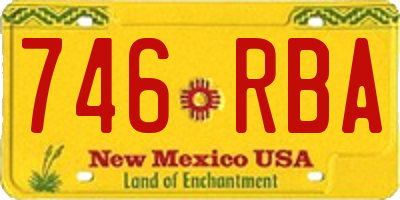 NM license plate 746RBA