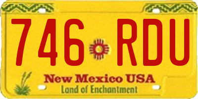 NM license plate 746RDU