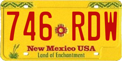 NM license plate 746RDW