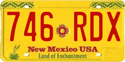 NM license plate 746RDX