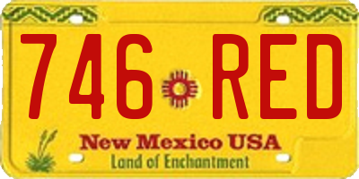 NM license plate 746RED
