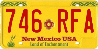 NM license plate 746RFA