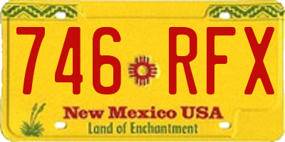 NM license plate 746RFX