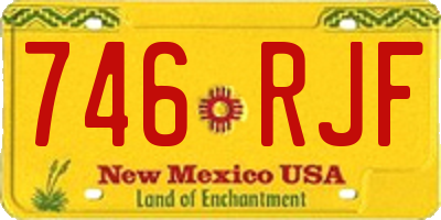 NM license plate 746RJF