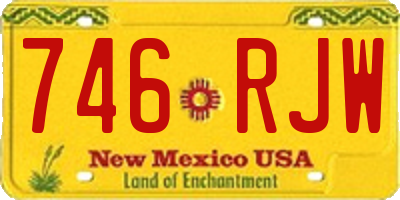 NM license plate 746RJW