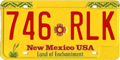NM license plate 746RLK