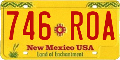NM license plate 746ROA