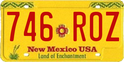 NM license plate 746ROZ