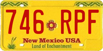 NM license plate 746RPF