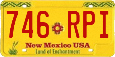 NM license plate 746RPI