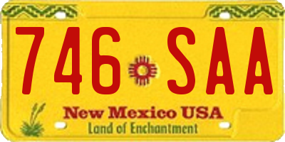 NM license plate 746SAA