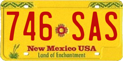 NM license plate 746SAS