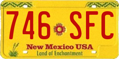 NM license plate 746SFC