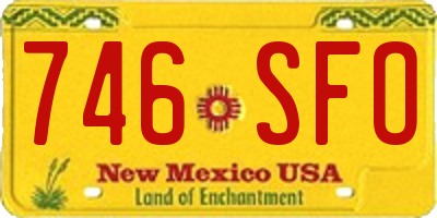 NM license plate 746SFO