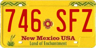 NM license plate 746SFZ