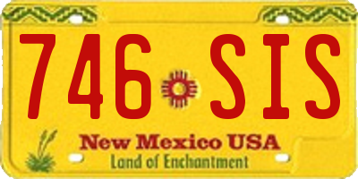 NM license plate 746SIS