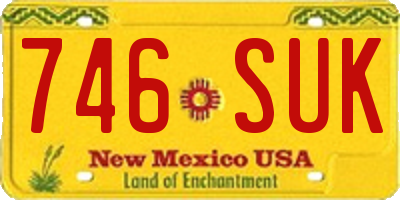NM license plate 746SUK