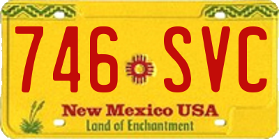 NM license plate 746SVC