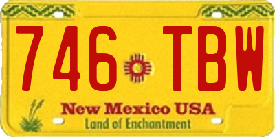 NM license plate 746TBW