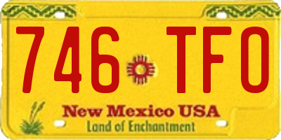 NM license plate 746TFO