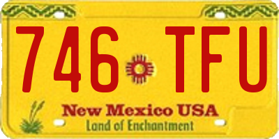 NM license plate 746TFU