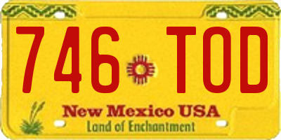 NM license plate 746TOD