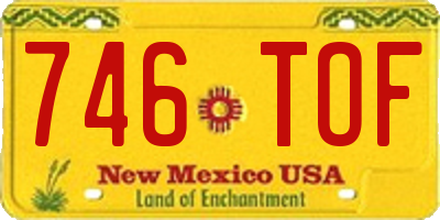 NM license plate 746TOF