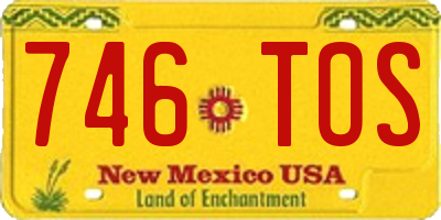 NM license plate 746TOS