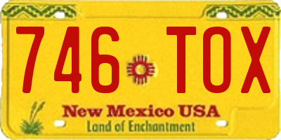NM license plate 746TOX