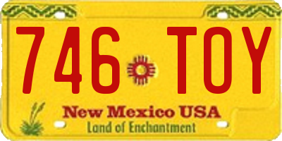 NM license plate 746TOY