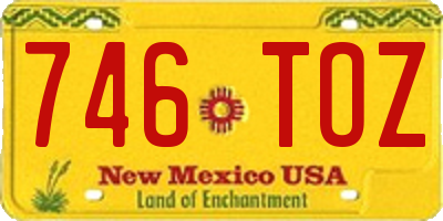 NM license plate 746TOZ