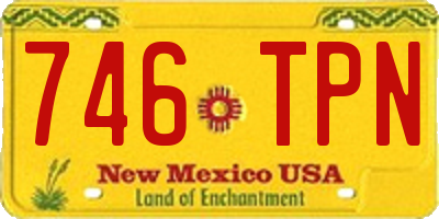 NM license plate 746TPN