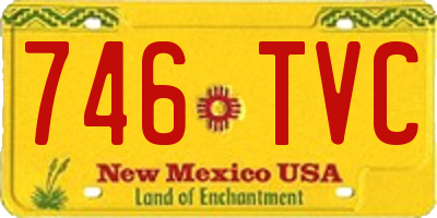NM license plate 746TVC