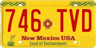 NM license plate 746TVD