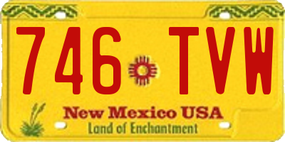 NM license plate 746TVW