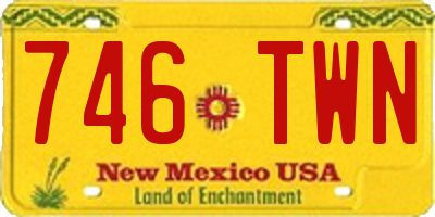NM license plate 746TWN