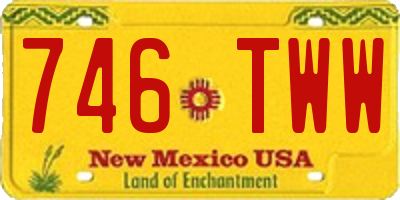NM license plate 746TWW
