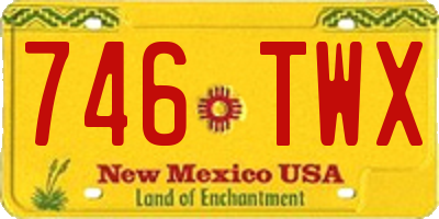 NM license plate 746TWX