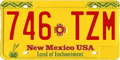 NM license plate 746TZM