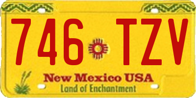 NM license plate 746TZV