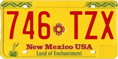 NM license plate 746TZX