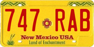 NM license plate 747RAB