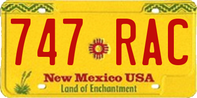 NM license plate 747RAC