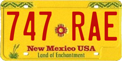 NM license plate 747RAE