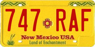 NM license plate 747RAF