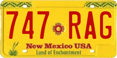 NM license plate 747RAG