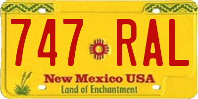 NM license plate 747RAL