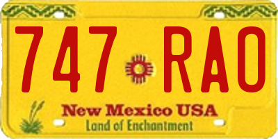 NM license plate 747RAO