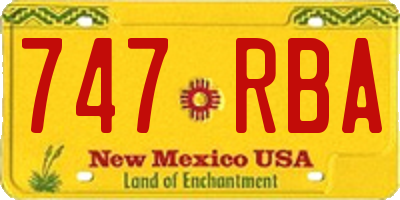 NM license plate 747RBA