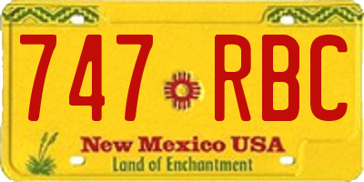 NM license plate 747RBC